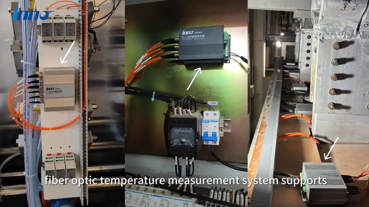 INNO fiber optic temperature monitoring modules installed in industrial electrical equipment