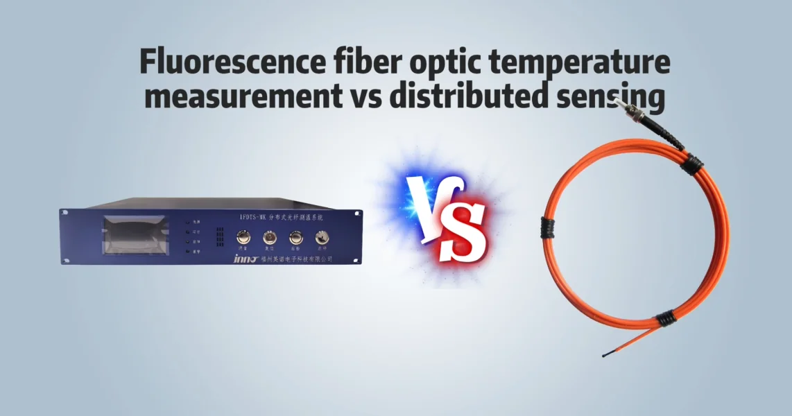Fluorescence fiber optic point temperature sensing compared with distributed temperature sensing