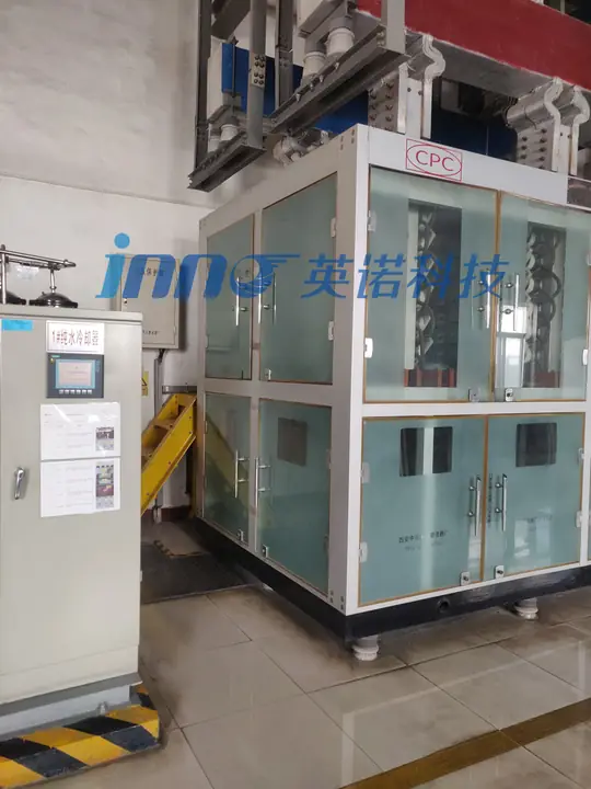 Temperature monitoring display for an industrial rectifier cabinet