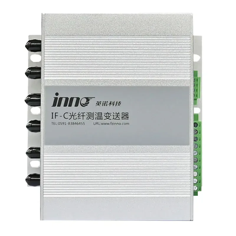 Fiber optic temperature measurement device with nine channels